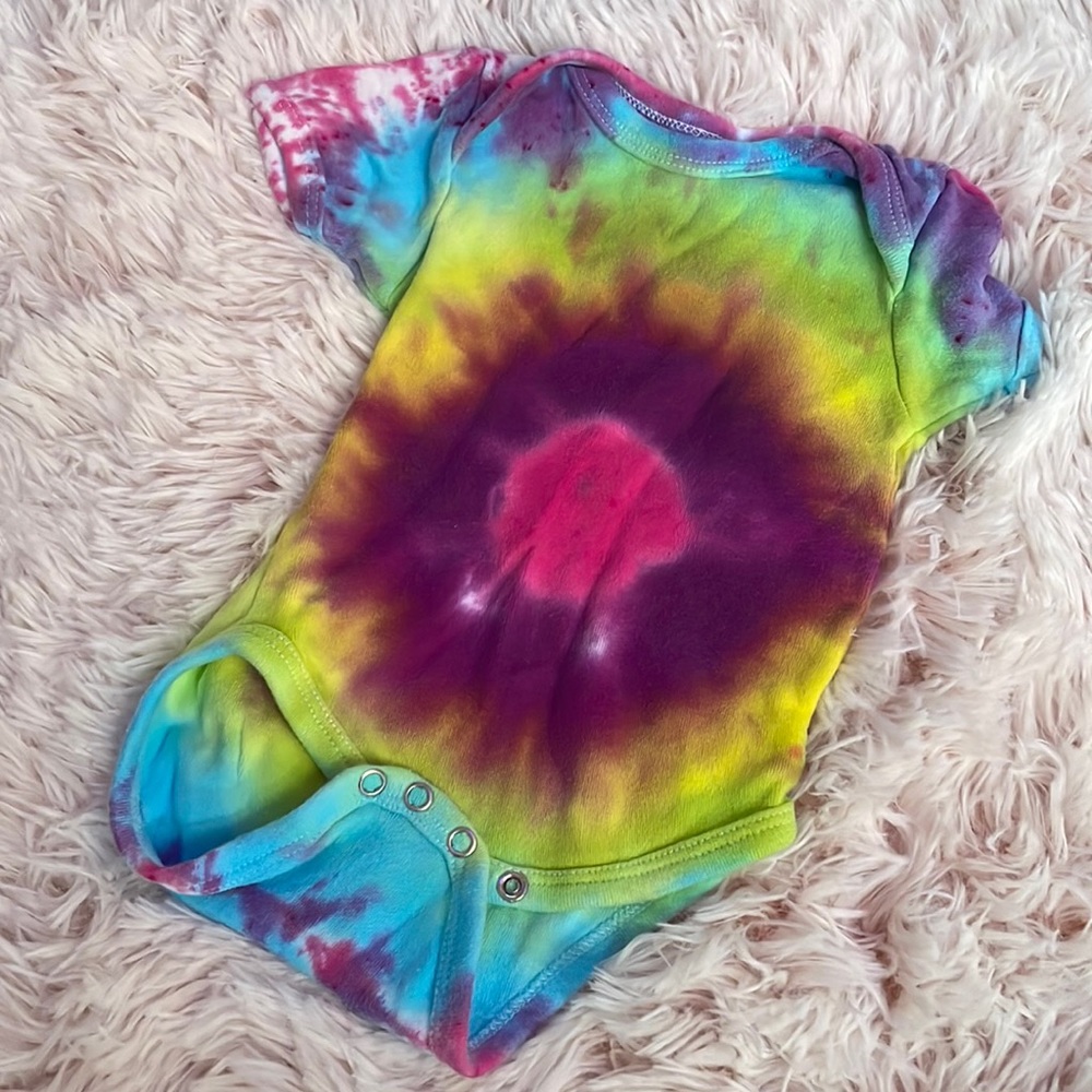 Baby tie dye onesies short sleeve